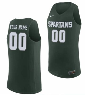 Custom Michigan State Spartans Jersey Name and Number College Basketball Green
