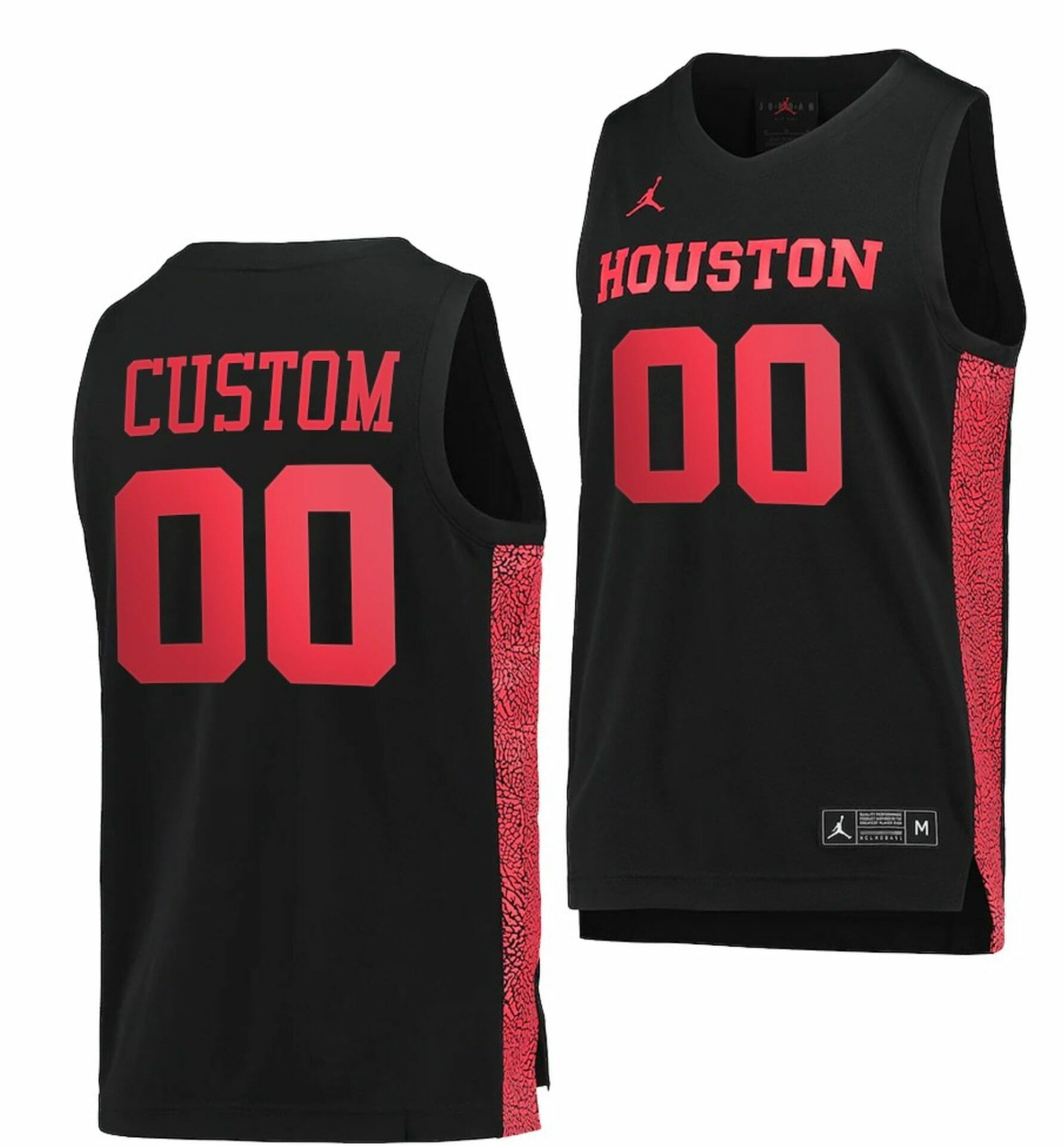 Custom Houston Cougars Jersey Name and Number College Basketball Black Commemorative Classic 1 Custom Houston Cougars Jersey Name and Number College Basketball Black Commemorative Classic