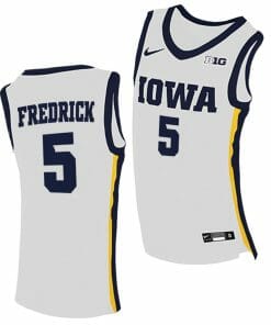 CJ Fredrick Jersey Iowa Hawkeyes College Basketball White #5