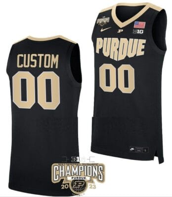Custom Purdue Boilermakers Jersey College Basketball Champs Logo Black