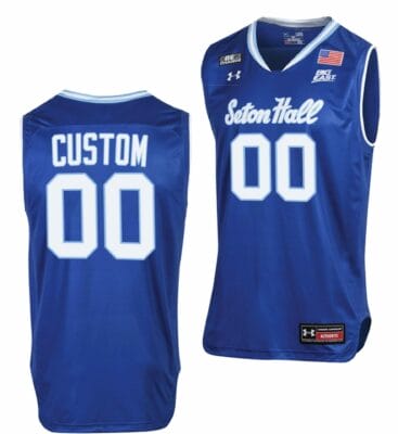 Custom Seton Hall Pirates Jersey Name and Number College Basketball Throwback Blue