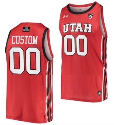 Custom Utah Utes Jersey Name and Number College Basketball Away Red