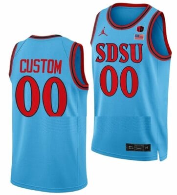 Custom San Diego State Aztecs Jersey Name and Number College Basketball Blue
