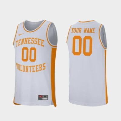 Custom Tennessee Vols Jersey Name and Number College Basketball White Retro