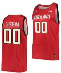 Custom Maryland Terrapins Jersey Name and Number NCAA College Basketball Away Red
