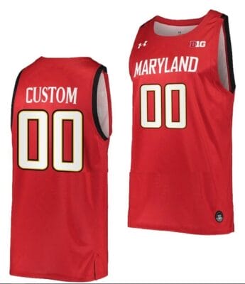 Custom Maryland Terrapins Jersey Name and Number NCAA College Basketball Away Red