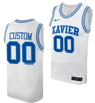 Custom Xavier Musketeers Jersey Name and Number College Basketball White Throwback 6 Custom Xavier Musketeers Jersey Name and Number College Basketball White Throwback