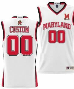 Custom Maryland Terrapins Jersey Name and Number NIL Pick-A-Player College Basketball White