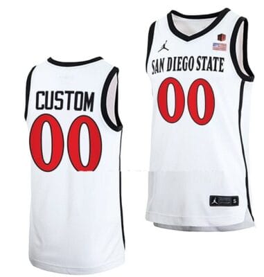 Custom San Diego State Aztecs Jersey Name, Number 2023 NCAA Basketball White 6 Custom San Diego State Aztecs Jersey Name, Number 2023 NCAA Basketball White