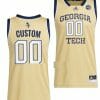 Custom Georgia Tech Yellow Jackets Jersey Name and Number College Basketball Gold Away