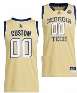 Custom Georgia Tech Yellow Jackets Jersey Name and Number College Basketball Gold Away