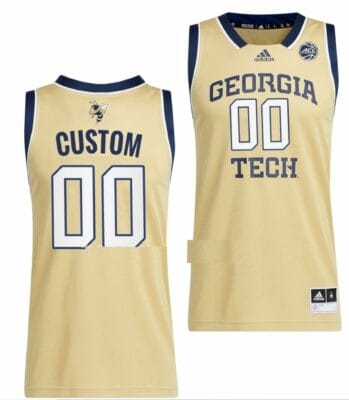 Custom Georgia Tech Yellow Jackets Jersey Name and Number College Basketball Gold Away 6 Custom Georgia Tech Yellow Jackets Jersey Name and Number College Basketball Gold Away