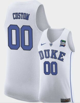 Custom Duke Blue Devils Jersey Name And Number Final-Four College Basketball White 6 Custom Duke Blue Devils Jersey Name And Number Final-Four College Basketball White
