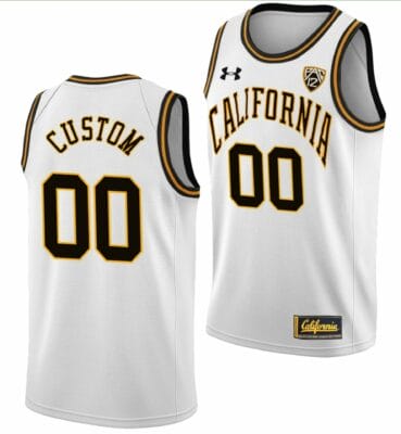 Custom California Golden Bears Jersey Name and Number College Basketball White Throwback