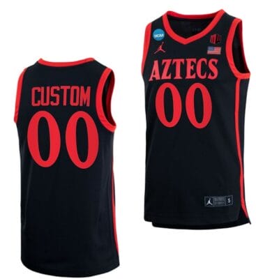 Custom San Diego State Aztecs Jersey Name, Number 2023 NCAA March Madness Basketball Black 6 Custom San Diego State Aztecs Basketball Jersey Name, Number 2023 NCAA March Madness Black