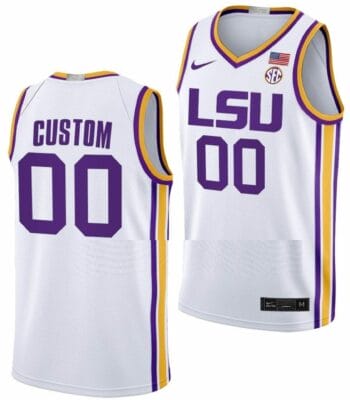 Custom LSU Tigers Jersey Name and Number College Basketball Limited White 6 Custom LSU Tigers Jersey Name and Number College Basketball Limited White