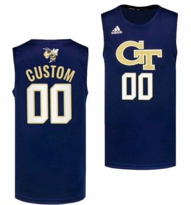 Custom Georgia Tech Yellow Jackets Jersey Name and Number College Basketball Navy Swingman 6 Custom Georgia Tech Yellow Jackets Jersey Name and Number College Basketball Navy Swingman