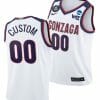 Custom Gonzaga Bulldogs Jersey Name and Number College Basketball 2021 March Madness Final Four White WCC