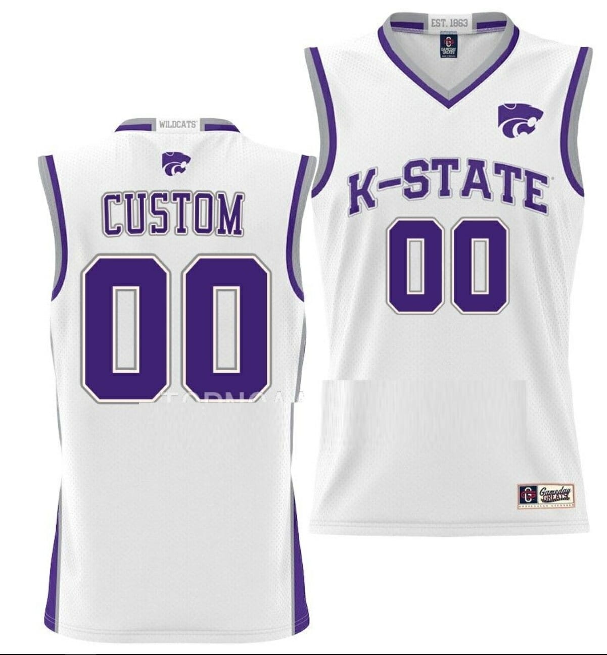 Custom Kansas State Wildcats Jersey Name and Number College Basketball NIL Pick-A-Player White 1 Custom Kansas State Wildcats Jersey Name and Number College Basketball NIL Pick-A-Player White