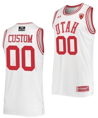 Custom Utah Utes Jersey Name and Number College Basketball White Replica 6 Custom Utah Utes Jersey Name and Number College Basketball White Replica