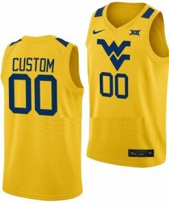 Custom West Virginia Jersey Name and Number College Basketball Gold