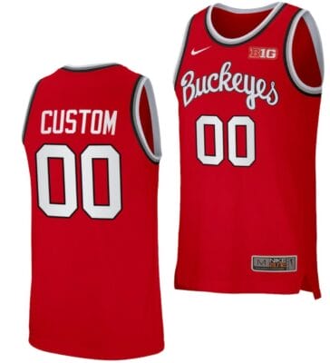 Custom Ohio State Buckeyes Jersey Name and Number College Basketball Red Retro