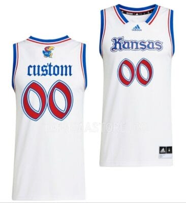 Custom Kansas Jayhawks Jersey Name and Number College Basketball White Swingman