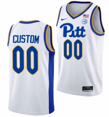 Custom Pitt Panthers Jersey Name and Number College Basketball Home White