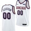 Custom Gonzaga Bulldogs Jersey Name and Number College Basketball WCC White
