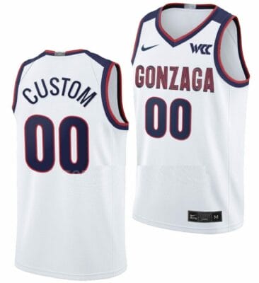 Custom Gonzaga Bulldogs Jersey Name and Number College Basketball WCC White