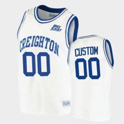 Custom Creighton Bluejays Jersey Name, Number College Basketball White Retro