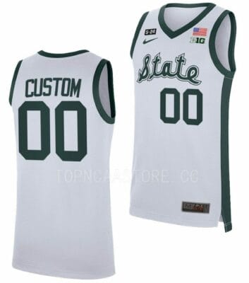 Custom Michigan State Spartans Jersey Name and Number College Basketball Limited Retro White 6 Custom Michigan State Spartans Jersey Name and Number College Basketball Limited Retro White
