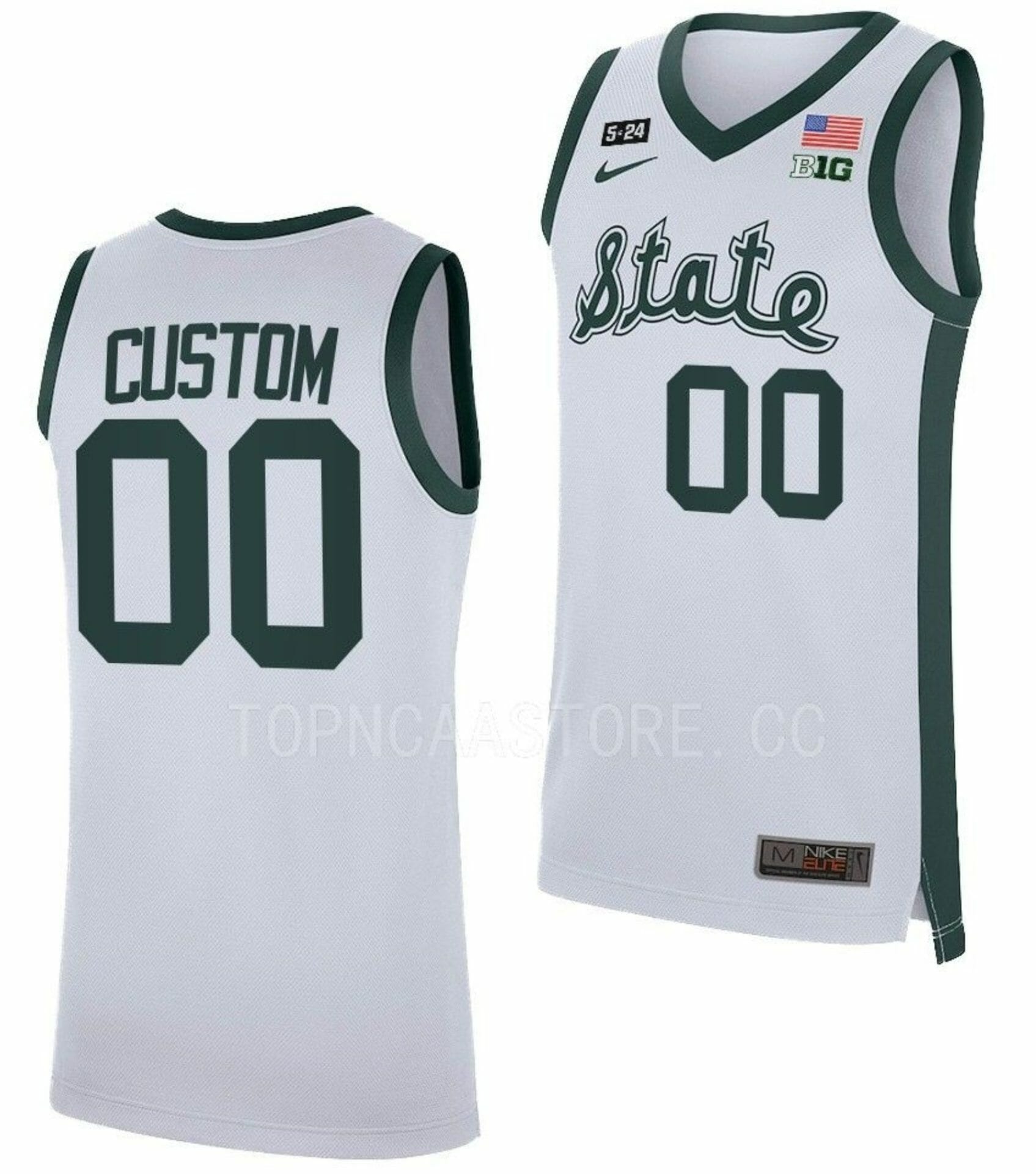 Custom Michigan State Spartans Jersey Name and Number College Basketball Limited Retro White 1 Custom Michigan State Spartans Jersey Name and Number College Basketball Limited Retro White