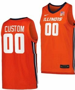 Custom Illinois Fighting Illini Jersey Name and Number College Basketball Replica Orange