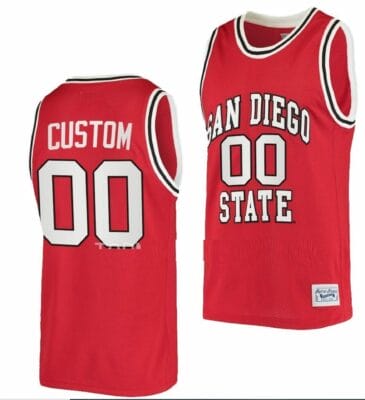 Custom San Diego State Aztecs Jersey Name and Number College Basketball Red Retro 6 Custom San Diego State Aztecs Jersey Name and Number College Basketball Red Retro