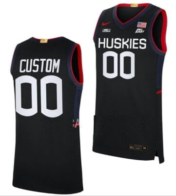 Custom UConn Huskies Jersey College Basketball Name and Number Black Limited Big East 6 Custom UConn Huskies Jersey College Basketball Name and Number Black Limited Big East