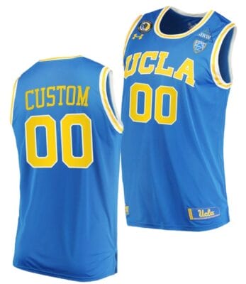 Custom UCLA Bruins Jersey Name and Number College Basketball 2021 March Madness PAC12 Blue Stand Together Honor John R. Wooden