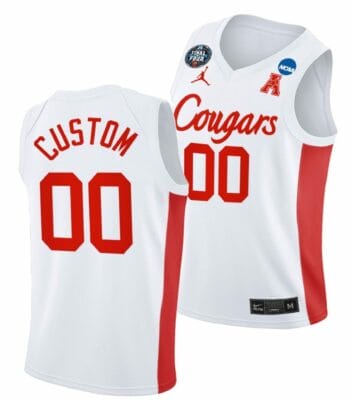 Custom Houston Cougars Jersey Name and Number College Basketball March Madness Final Four White Classic