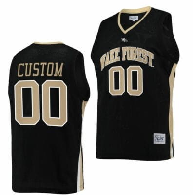 Custom Wake Forest Demon Deacons Jersey Name and Number College Basketball Retro Black 6 Custom Wake Forest Demon Deacons Jersey Name and Number College Basketball Retro Black