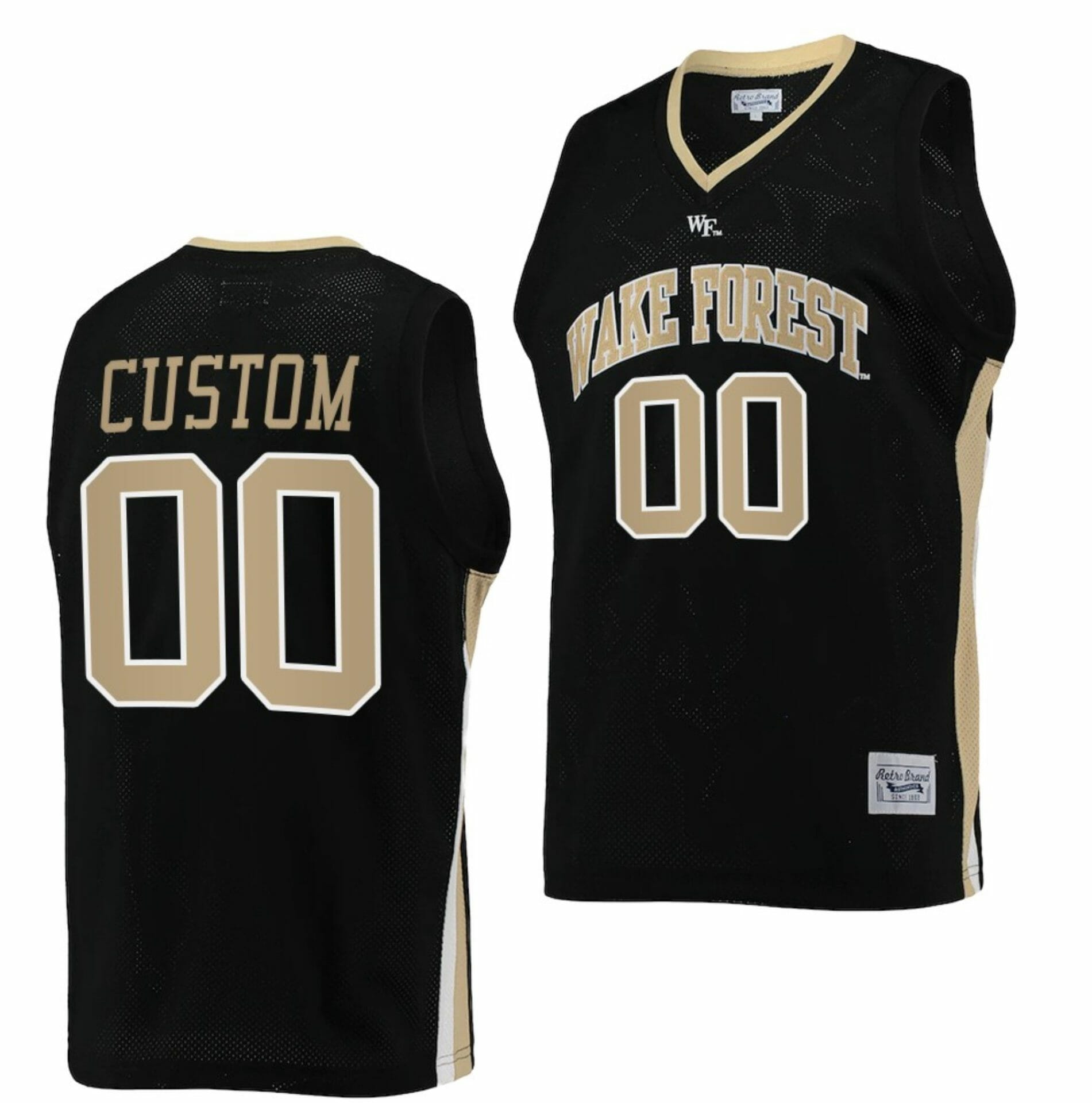 Custom Wake Forest Demon Deacons Jersey Name and Number College Basketball Retro Black 1 Custom Wake Forest Demon Deacons Jersey Name and Number College Basketball Retro Black