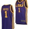 Cam Hayes Jersey LSU Tigers College Basketball Purple #1