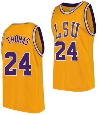 Cameron Thomas Jersey LSU Tigers College Basketball Gold Replica #24