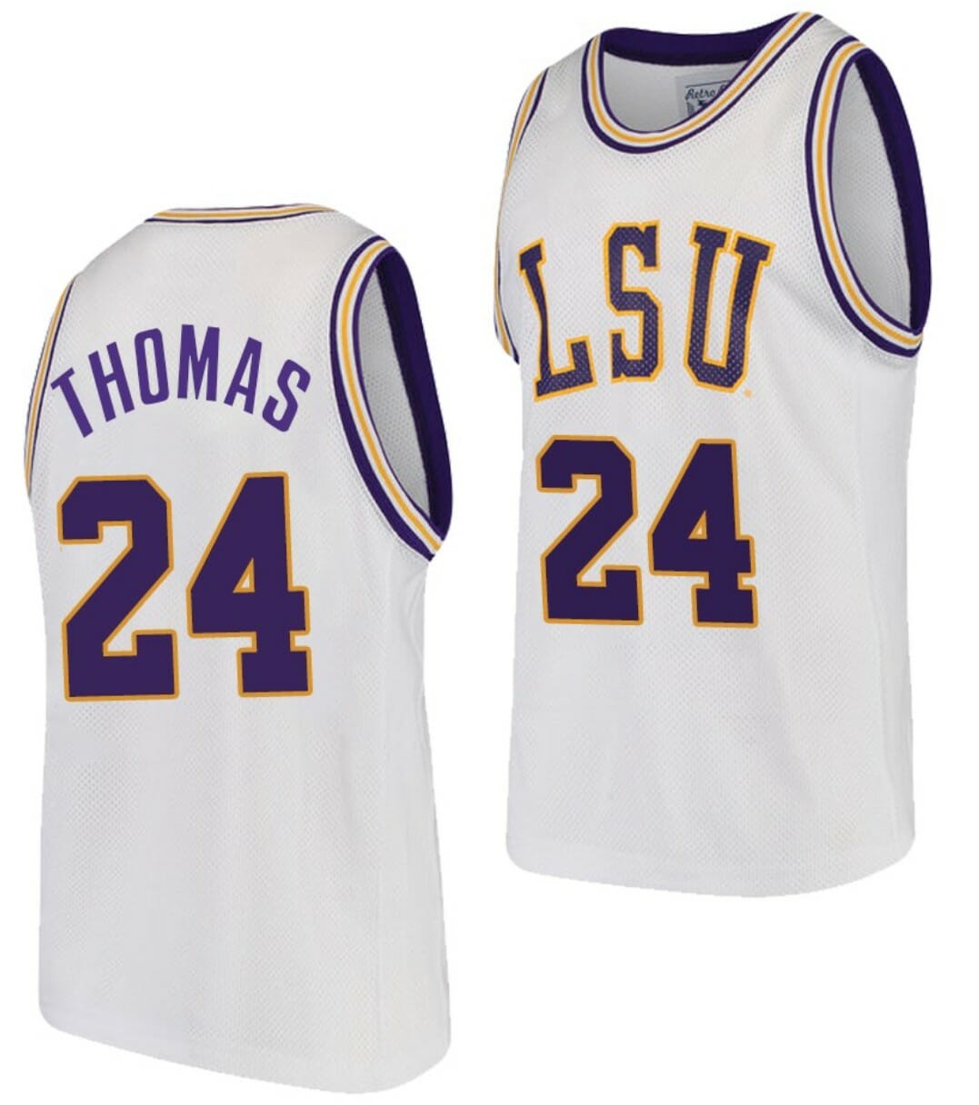 Cameron Thomas Jersey LSU Tigers College Basketball White Replica #24 1 Cameron Thomas Jersey LSU Tigers College Basketball White Replica #24