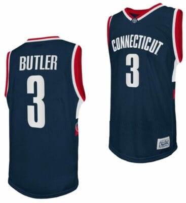 Caron Butler Jersey UConn Huskies College Basketball Navy Retro #3