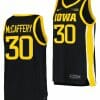 Connor McCaffery Jersey Iowa Hawkeyes College Basketball Black #30