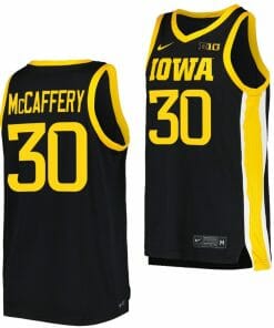 Connor McCaffery Jersey Iowa Hawkeyes College Basketball Black #30
