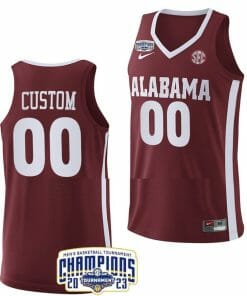 Custom Alabama Jersey Name And Number NCAA SEC Champs College Basketball Crimson