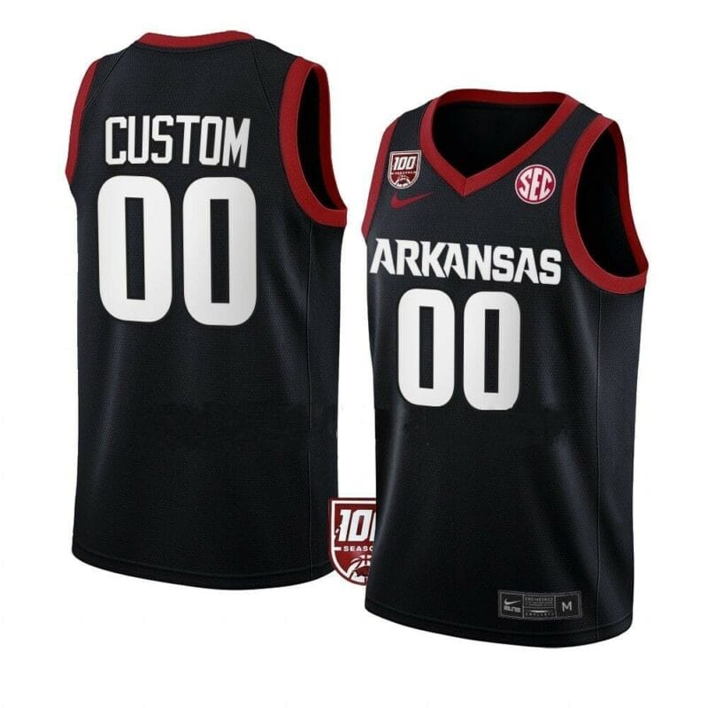 Custom Arkansas Razorbacks Jersey Basketball College Name and Number Team Black