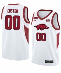 Custom Arkansas Razorbacks Jersey Basketball College Name and Number Team White