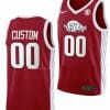 Custom Arkansas Razorbacks Jersey Name And Number Road College Basketball Red